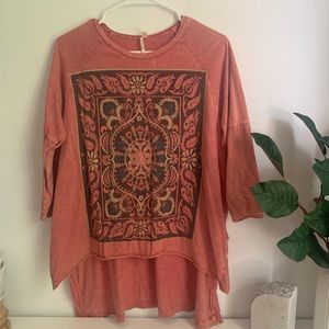 Oversized Boho Split Hem T-shirt